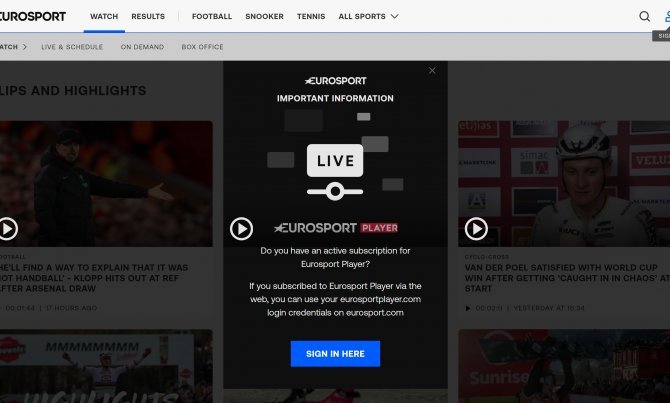 Eurosport Player