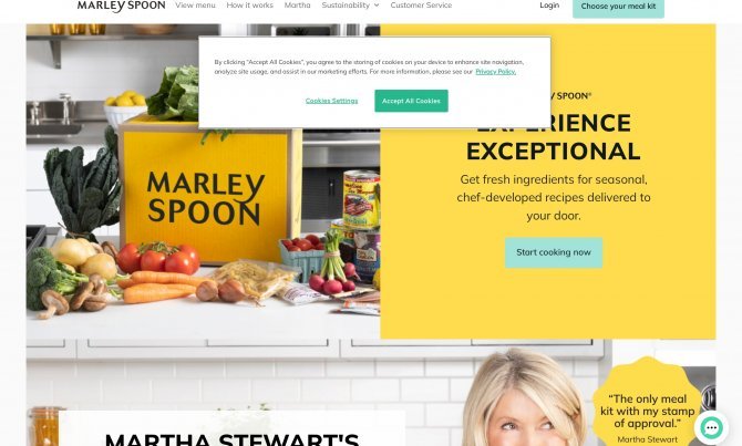 Martha Stewart and Marley Spoon